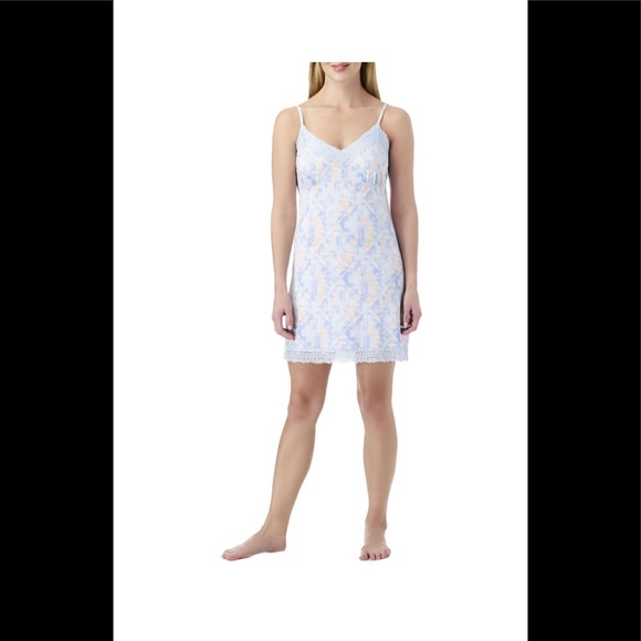 Jessica Simpson Womens Nightgown Chemise Lingerie Size Medium Blue Flora… - Picture 1 of 3